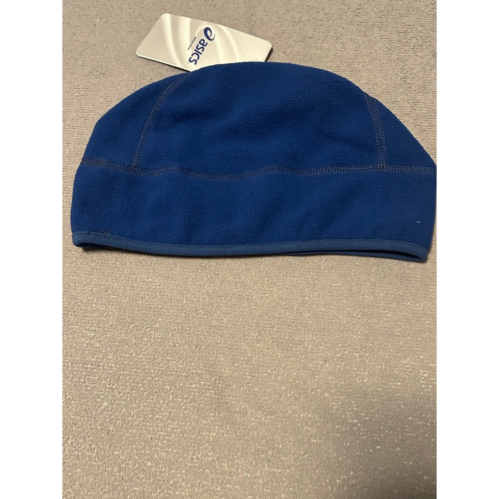 Asics Mens Fleece Running Beanie Royal Blue Athletic Skull Cap NWT